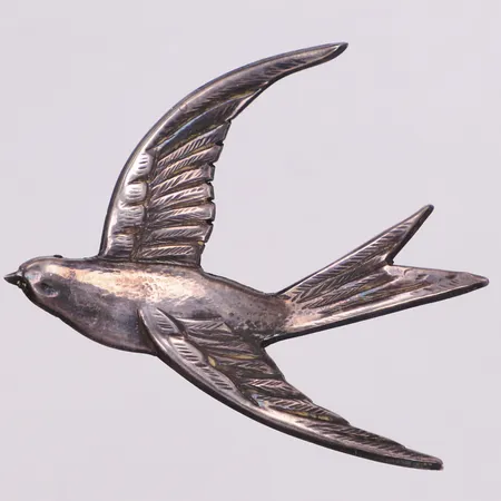 Brosch, fågel, 52x62mm, 830/1000 silver Vikt: 7,1 g