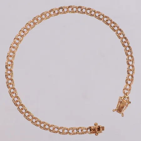 Armband Bismarck, längd 19cm, bredd 4mm, skadad länk, 18K Vikt: 5,9 g
