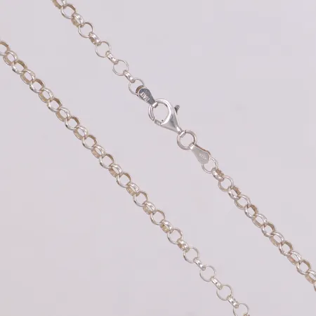 Coller, ärtlänk, längd 80,5cm, bredd 4mm, 925/1000 silver Vikt: 16,4 g