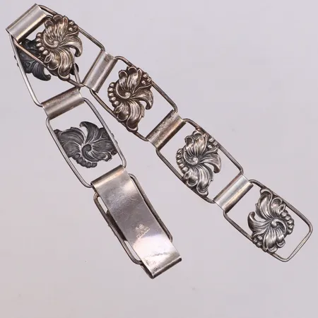 Armband, längd 20cm, bredd 16,3mm, G Kaplan, år 1950, silver Vikt: 18,6 g