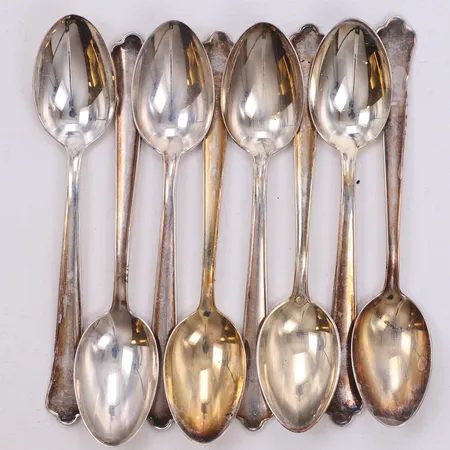 8 kaffeskedar, längd 12cm,  Chippendale, repor, 830/1000 silver Vikt: 112,6 g