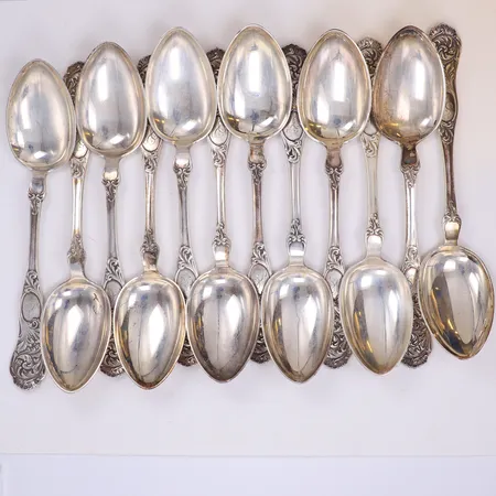 12 Matskedar, längd 21cm, 830/1000 silver  Vikt: 772,7 g