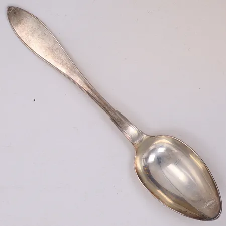 Matsked, modell svensk spetsig, längd 22cm, 830/1000 silver  Vikt: 66,4 g
