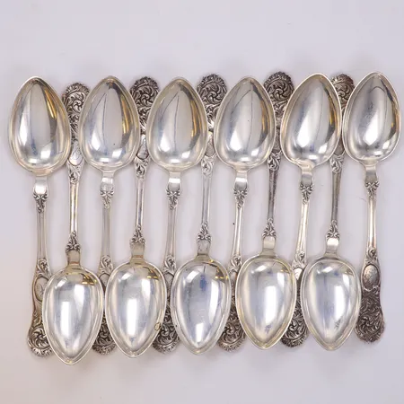 11 Bordsskedar, längd 18cm, 830/1000 silver Vikt: 470 g