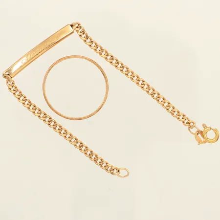 Ring, armband, graverade, 18K  Vikt: 4,5 g