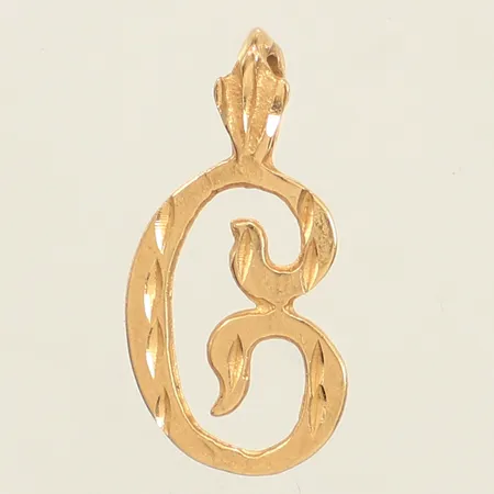 Hänge, längd 21mm inklusive ögla, bredd 10mm, 14K  Vikt: 0,8 g