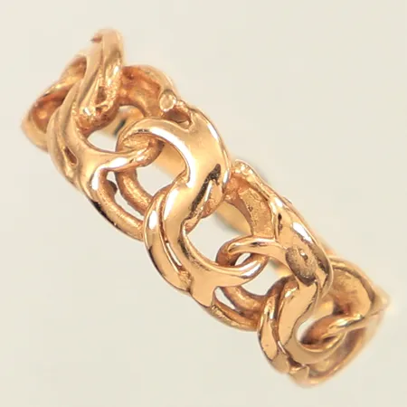 Ring Bismarck, stl 17, bredd 2,6-7mm, 18K  Vikt: 2,9 g