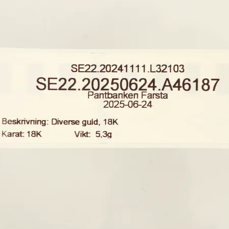 Diverse guld, 18K  Vikt: 5,3 g