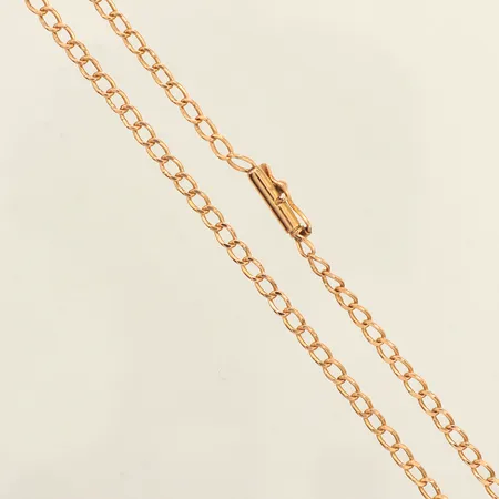Kedja Pansar, längd 53cm, bredd 3mm, skev länkdel vid lås, ostämplad, 18K  Vikt: 9,5 g