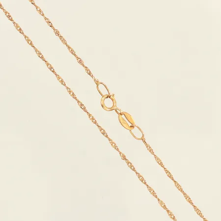 Kedja Singapore, längd 43,5cm, bredd 1mm, 18K  Vikt: 1,2 g