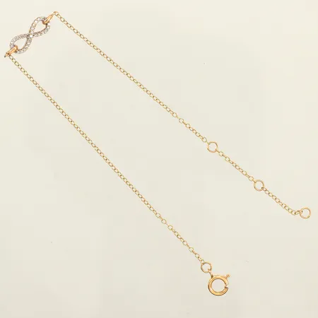 Armband, vita stenar,  längd 15,5cm/17cm/18,5cm, 18K Vikt: 1,2 g