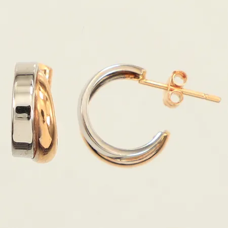 Ett par örhängen, Ø13,4mm, bredd 6,1mm, tvåfärgade, 18K  Vikt: 1,3 g