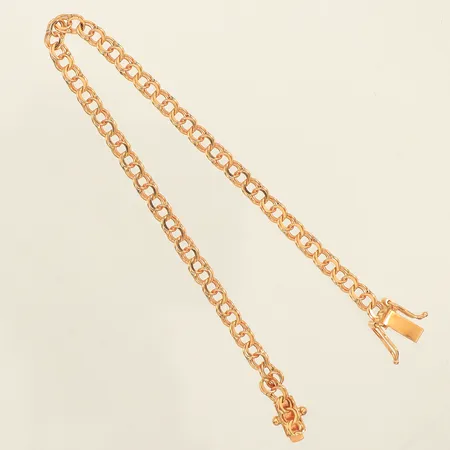 Armband Bismarck, längd 18,5cm, bredd 4mm, 18K  Vikt: 5,3 g