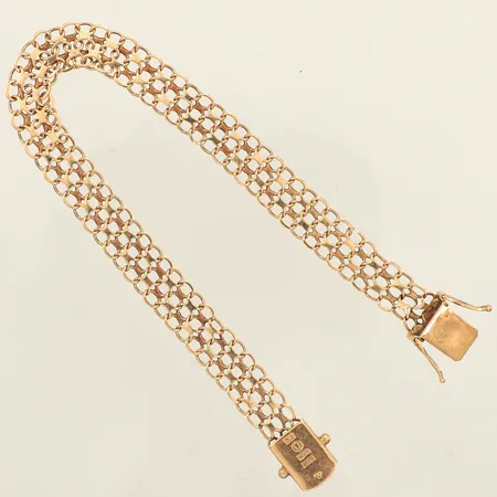 Armband X-länk, längd 19cm, bredd 8,1mm, Clareus Guldsmeds Ab, år 1979, 18K Vikt: 9,1 g