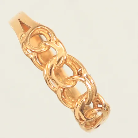 Ring Bismarck, stl 17¾, bredd 2,4-5,6mm, skev, Sävsjö Guldsmeds AB 1992, 18K  Vikt: 2 g