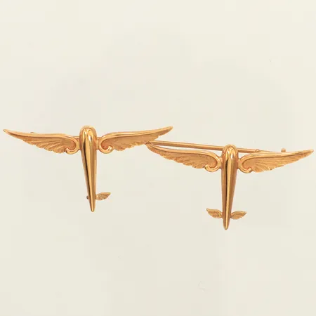 Brosch, bredd 70mm, höjd 20mm, Holmström Sven, år 1947, 18K Vikt: 8,9 g