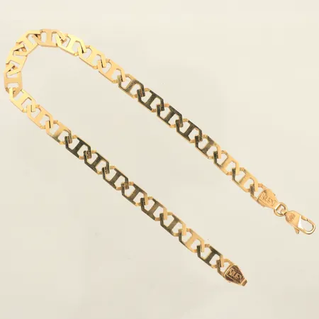 Armband, längd 21,5cm, bredd 5,2mm, 14K  Vikt: 11,3 g
