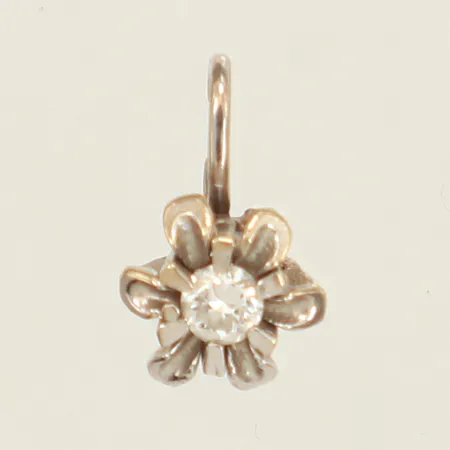 Hänge, diamant ca0,07ct, vitguld, längd 11mm, bredd 6,8mm, vitguld, 18K Vikt: 0,7 g