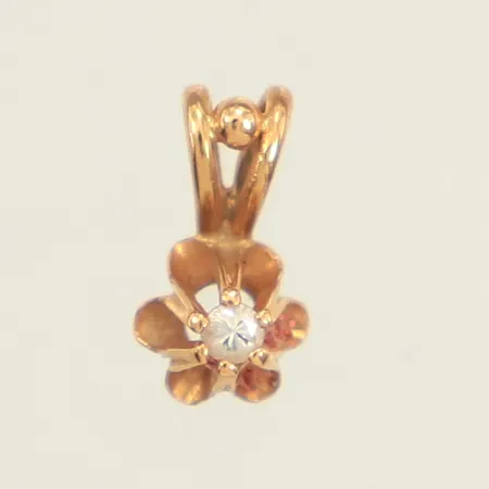 Hänge, diamant ca0,02ct, längd 9mm, bredd 4,2mm, 18K Vikt: 0,4 g