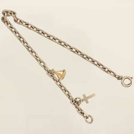 Armband Ankar, två berlocker, längd 19cm, bredd 4,1mm, silver Vikt: 7,9 g