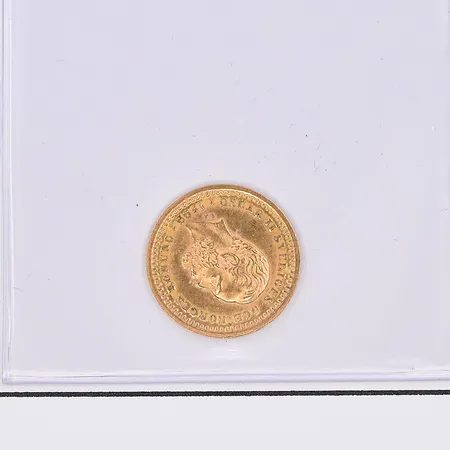 Mynt Guldmynt, Ø16mm, Oscar II, Sveriges och Norges konung, år1899, 5 kronor, cert medföljer, 21,6K. Vikt: 2,2 g