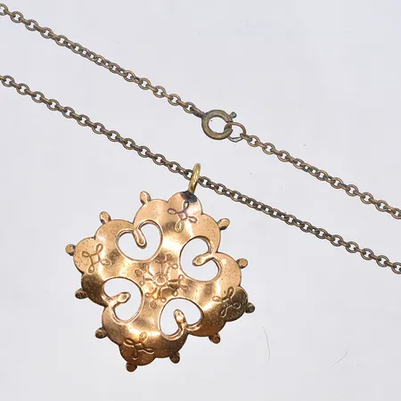 Collier, Kalevala Koru, made in finland, längd länk 60,5 cm, bredd länk 1 mm, brons.