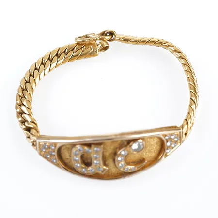Armband m diamanter, 18cm, bredd 7-19mm, 21k Vikt: 52,8 g