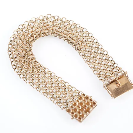 Armband x-länk, 19cm, bredd 16mm, 18k Vikt: 23 g