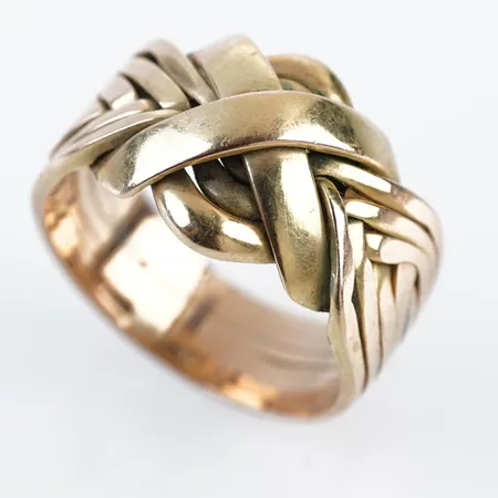 Ring, stl 19(60), bredd 14mm, 14k Vikt: 8 g