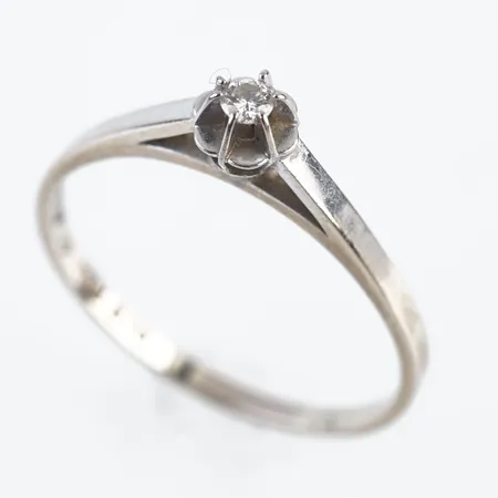 Ring m diamant 0,04ct enligt gravyr, vitguld, stl 19(59), 18k Vikt: 1,6 g