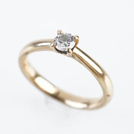 Ring m diamant 0,25ct W SI enligt gravyr, stl 17(53), 18k Vikt: 4 g