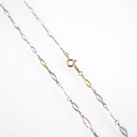 Halskedja, 42cm, bredd 3mm, 18k Vikt: 3,1 g
