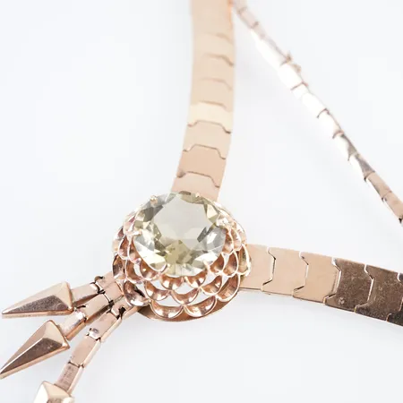 Collier m sten 41cm, bredd 4mm-35mm, 14k Vikt: 26,4 g
