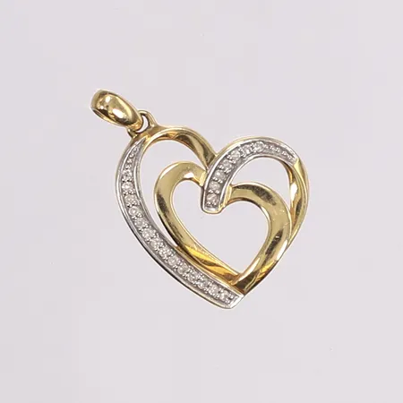 Hänge hjärta med diamanter totalt ca 0,10ctv, 25x16mm, 18K Vikt: 2,3 g