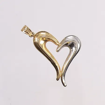 Hänge hjärta, 36x22mm, vitguld/rödguld 18K Vikt: 1,3 g