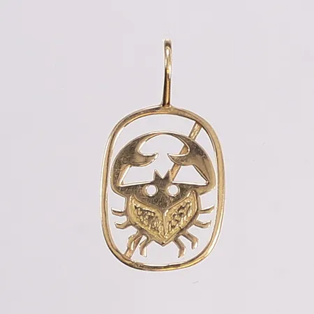 Hänge krabba, 28x15mm, 18K Vikt: 1,5 g