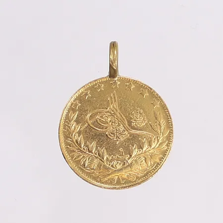Hänge mynt, Ø22mm, ögla ej guld, 21K Bruttovikt: 7,5g Vikt: 7,5 g