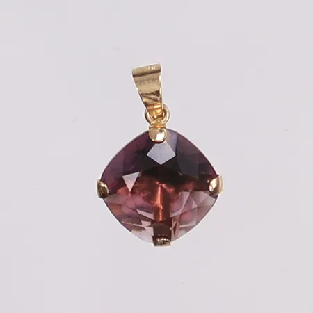 Hänge med lila sten, 18x11mm, 18K Bruttovikt: 0,8g Vikt: 0,8 g