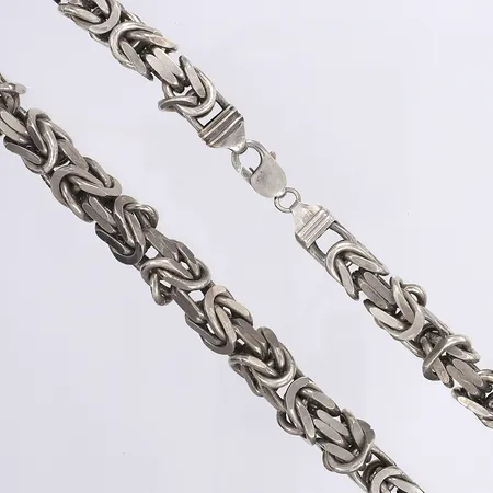 Halskedja Kejsarlänk, 57cm, bredd 10mm, defekt, silver 925/1000 Vikt: 318,1 g