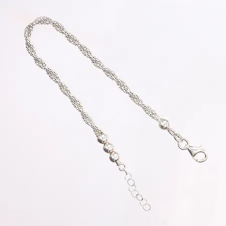 Armband, ställbar längd 17-19cm, bredd 3,5mm, silver 925/1000 Vikt: 3,8 g