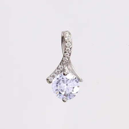 Hänge med vita stenar, 18x9mm, silver 925/1000 Vikt: 1,2 g