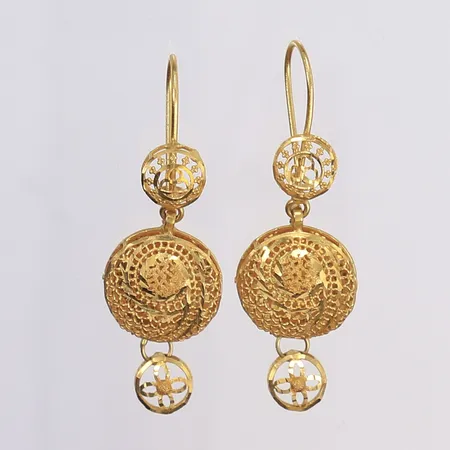 Ett par örhängen, 46x14mm, 21K Vikt: 5,1 g