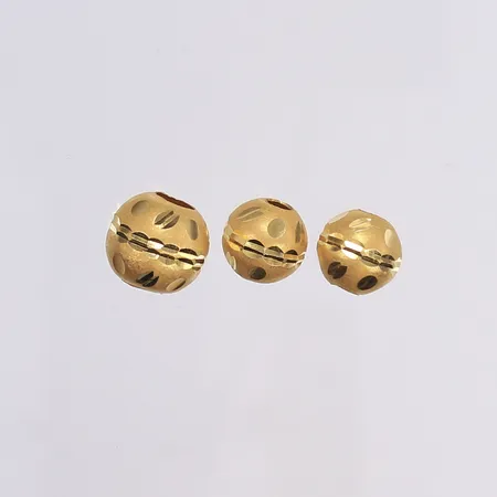 3 guldkulor, Ø10-12mm, 21K Vikt: 3 g