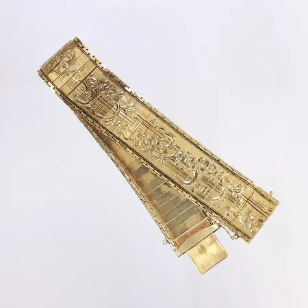 Amband, 18,5cm, bredd 18mm, gravyr, saknar säkerhetskedja, 18K Vikt: 26 g