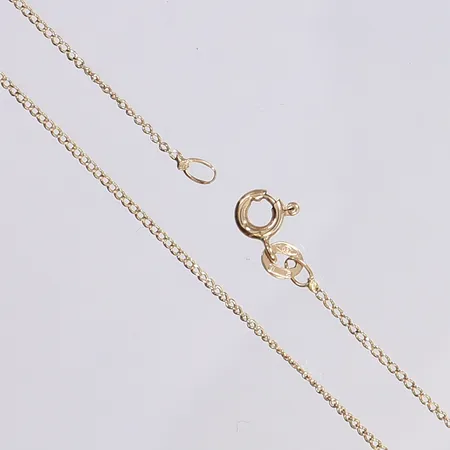 Halskedja pansar, 51cm, bredd 1mm, något bucklig, 18K Vikt: 2,2 g