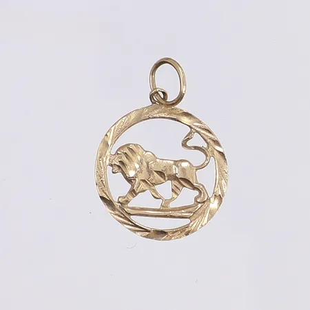 Hänge lejon, Ø20mm, ostämplad, 14K Vikt: 1,8 g