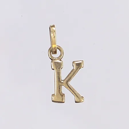 Hänge, "K", 19x8mm, 18K Vikt: 0,9 g