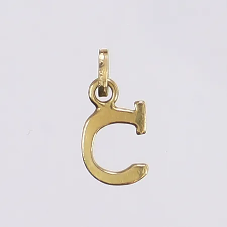 Hänge, "C", 17x8mm, 18K Vikt: 0,7 g