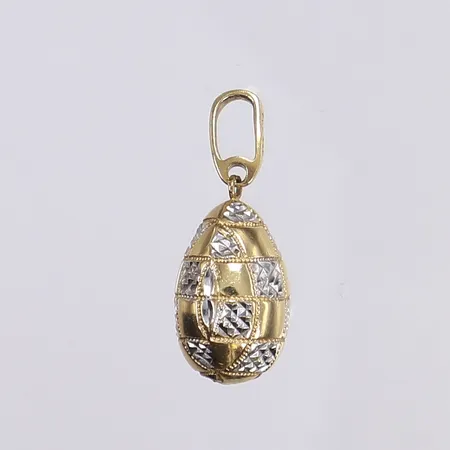 Hänge, ägg, 30x11mm, detaljer i vitguld, 18K Vikt: 6 g
