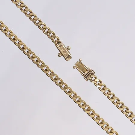 Halskedja pansar, 51cm, bredd 3,5mm, kistlås, tillv. Jo'Ans, 18K Vikt: 25 g